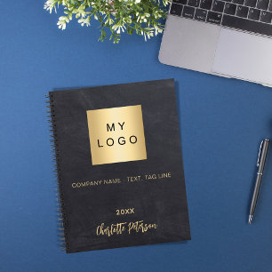 Business logo chalkboard gray name 2026 planner