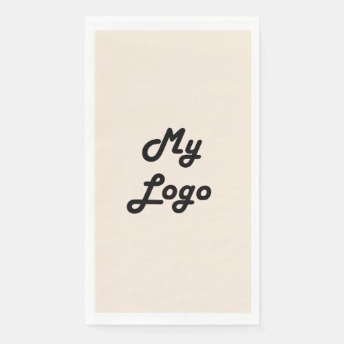 Business logo champagne cream paper guest towels