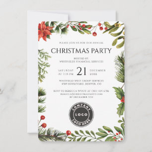 Business Logo Christmas Holiday Party Invitation