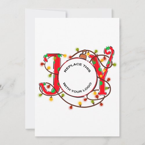 Business Logo Christmas Joy Bauble Holiday Card