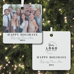Business Logo Christmas Metal Ornament