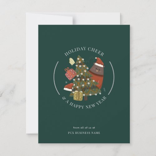 Business Logo Christmas Modern Whimsical Corporate Note Card