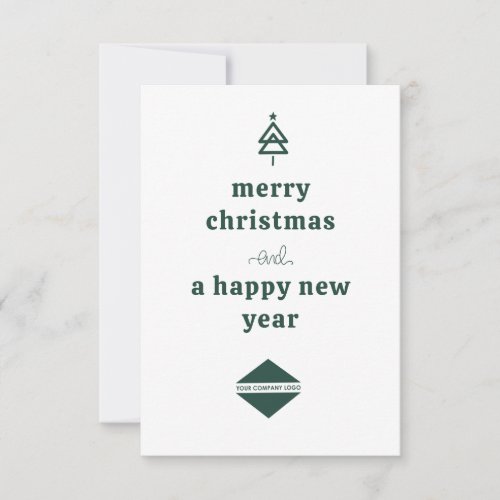 Business Logo Christmas Tree Holiday Note Card