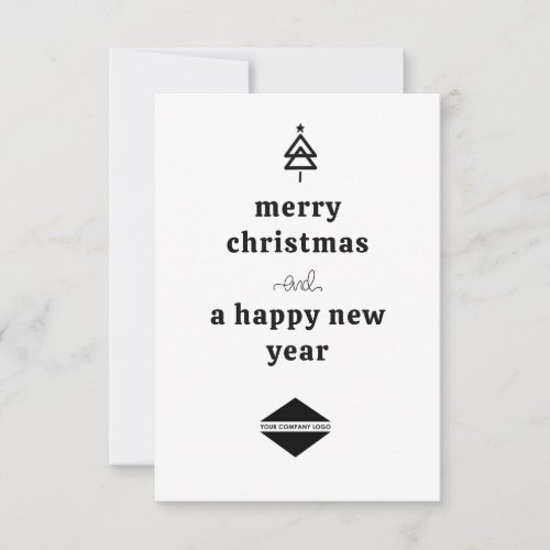 Business Logo Christmas Tree Holiday Note Card