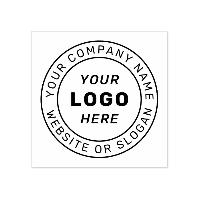 Business Logo | Circular Website & Company Name Rubber Stamp | Zazzle