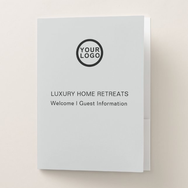 Business Logo Classic Olive Pocket Folder (Front)