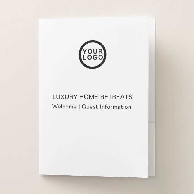 Business Logo Classic White Pocket Folder (Front)
