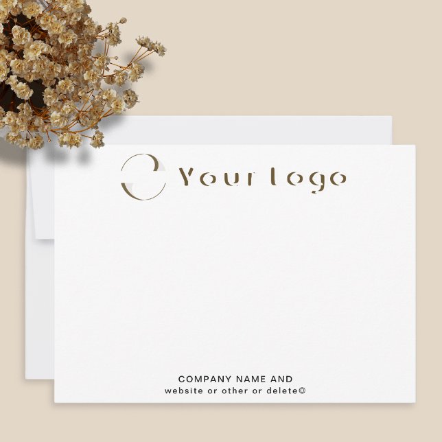 Business logo Clean Minimal Company brand White Note Card (Creator Uploaded)