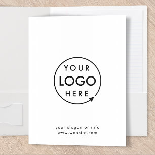 Business Logo   Clean Simple Minimalist White Pocket Folder