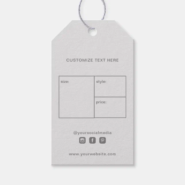 Business Logo Clothing Label Price Hang Tag Zazzle