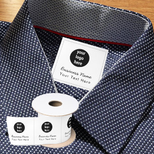 Business Logo Clothing Labels Sew On Sewing Script Satin Ribbon