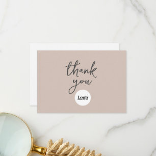 Business Logo Coco Pink Thank You Card