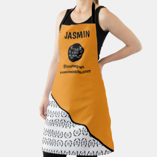 Business Logo Color Block Pattern Name Title Apron