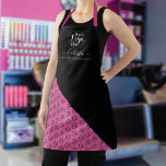 Business Logo Color Block Pattern Name Title Apron<br><div class="desc">This modern and simple business apron is perfect for any hairstylist, makeup artist, nail tech, esthetician, aesthetician, baker, cook, and many more professions. It features a place for your logo at the top, with your name and title on top of a black diagonal cute color block with a pattern of...</div>