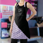 Business Logo Color Block Pattern Name Title Apron<br><div class="desc">This modern and simple business apron is perfect for any hairstylist, makeup artist, nail tech, esthetician, aesthetician, baker, cook, and many more professions. It features a place for your logo at the top, with your name and title on top of a black diagonal cute color block with a pattern of...</div>