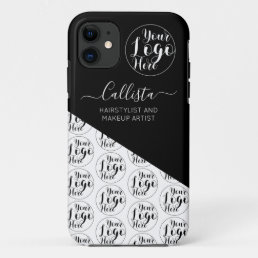 Business Logo Color Block Pattern Name Title Case- iPhone 11 Case