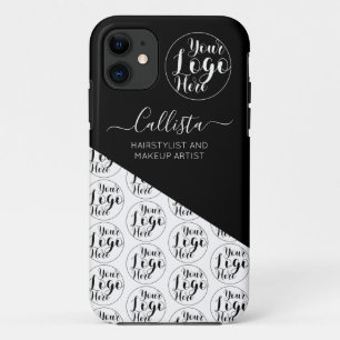 Business Logo Color Block Pattern Name Title Case- iPhone 11 Case