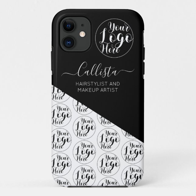 Business Logo Color Block Pattern Name Title Case- Case-Mate iPhone Case (Back)