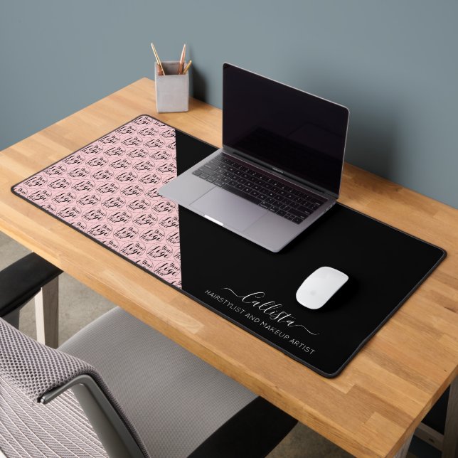 Business Logo Color Block Pattern Name Title Desk Mat (Office 2)