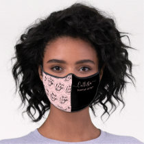 Business Logo Color Block Pattern Name Title Premium Face Mask