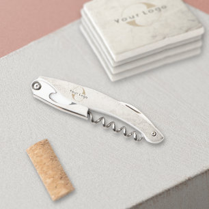 Business Logo Company black white Wine bottle Waiter's Corkscrew