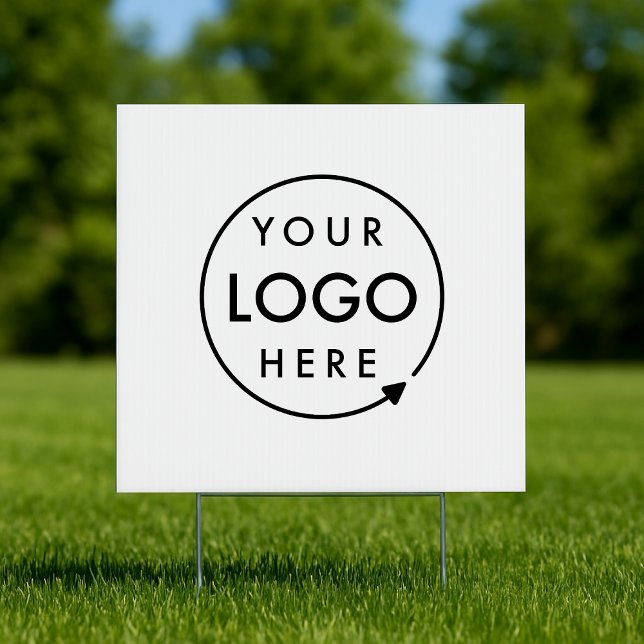 Business Logo | Company Branded 12" Yard Sign (Company branded professional yard signs for small business promotion.)