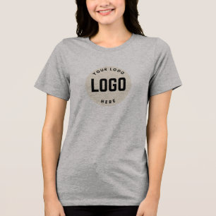 Business Logo Company Branded Staff Employee Tri-Blend Shirt