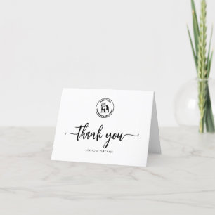 Business Logo Company Customers Custom Letterpress Thank You Card