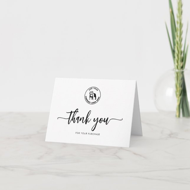 Business Logo Company Customers Custom Thank You Card (Front)