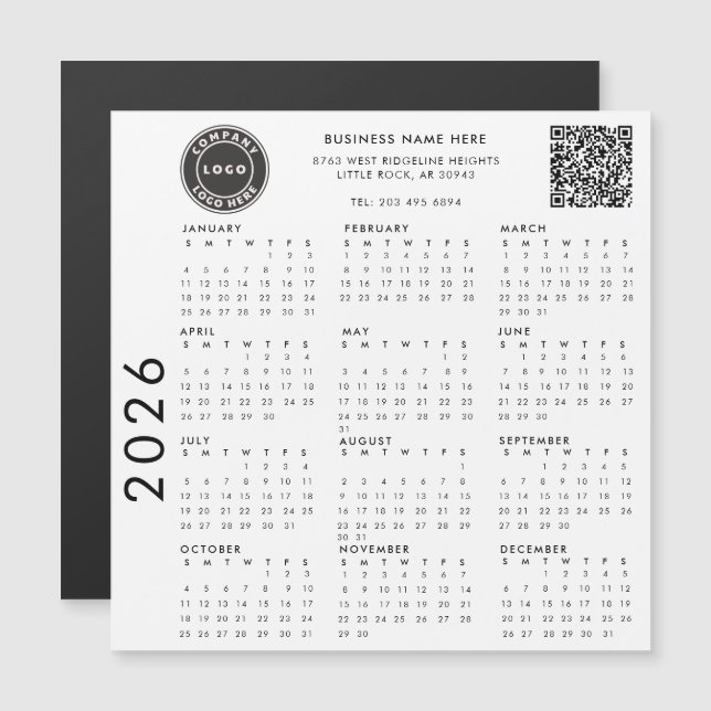 Business Logo Company Employees 2024 Calendar (Front/Back)
