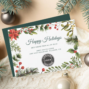 Business Logo Company Employees Christmas Holiday Card