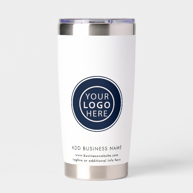 Business Logo Company Events Minimalist Custom Insulated Tumbler (Front)