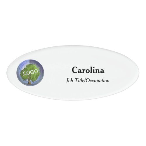 Business Logo Company Magnetic Oval Name Tag