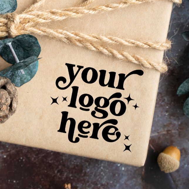 Business Logo Company Marketing Branding Square Rubber Stamp (Creator Uploaded)