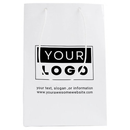 Business Logo  Company Modern Minimalist Medium Medium Gift Bag