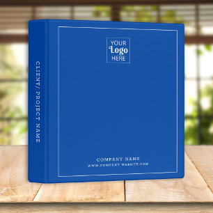 Business Logo Company Name Corporate Cobalt Blue 3 Ring Binder