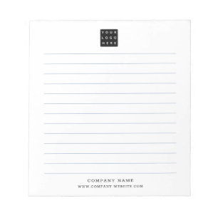 Business Logo Company Name Dusty Blue Lined    Notepad