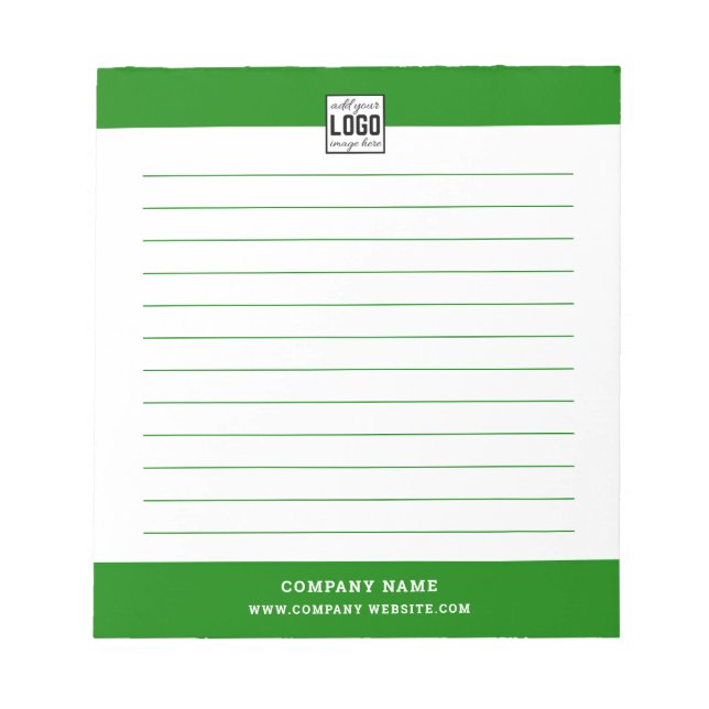 Business Logo Company Name Professional Green line Notepad (Front)