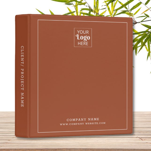 Business Logo Company Name Promo Brown   3 Ring Binder (Creator Uploaded)