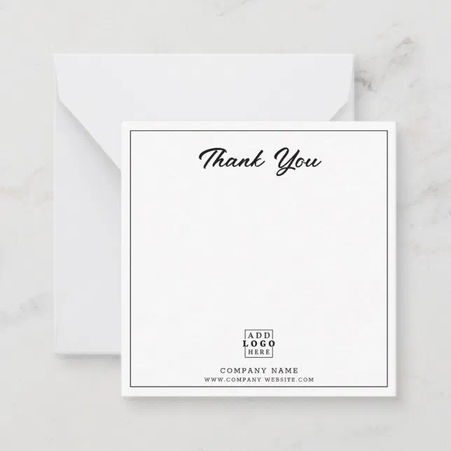 Business Logo Company Name Thank You Photo Note Card | Zazzle