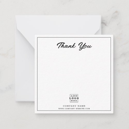 Business Logo Company Name Thank You Photo Note Card