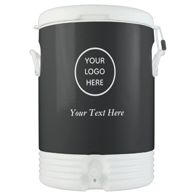 Business Logo Company Promotional Black Beverage Cooler (Front)