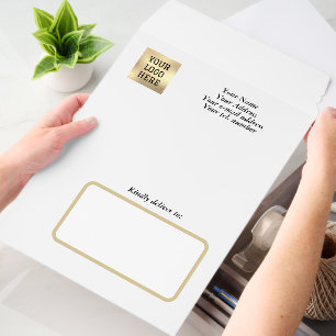 Business Logo Company Promotional Black Envelope Mailers