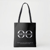 Business Name and Logo on Black Tote Bag