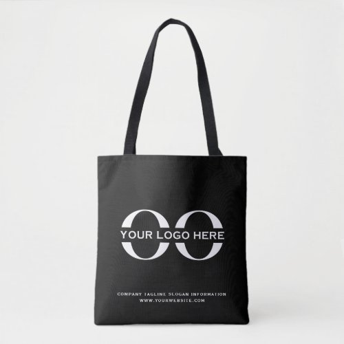 Business Logo Company Promotional Black Tote Bag