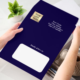 Business Logo Company Promotional Blue Envelope Mailers