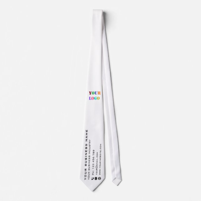 Business Logo Company Promotional Personalized Neck Tie (Front)
