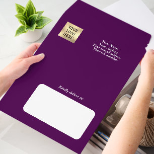 Business Logo Company Promotional Purple Envelope Mailers