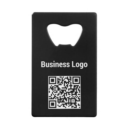 Business Logo Company Promotional QR Code Black Credit Card Bottle Opener
