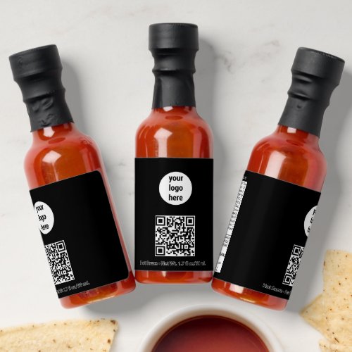 Business Logo Company Promotional QR Code Black Hot Sauces
